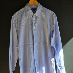John Varvatos Collection Men’s Shirt Sz 16 41R Cotton LS Solid Light Blue Button